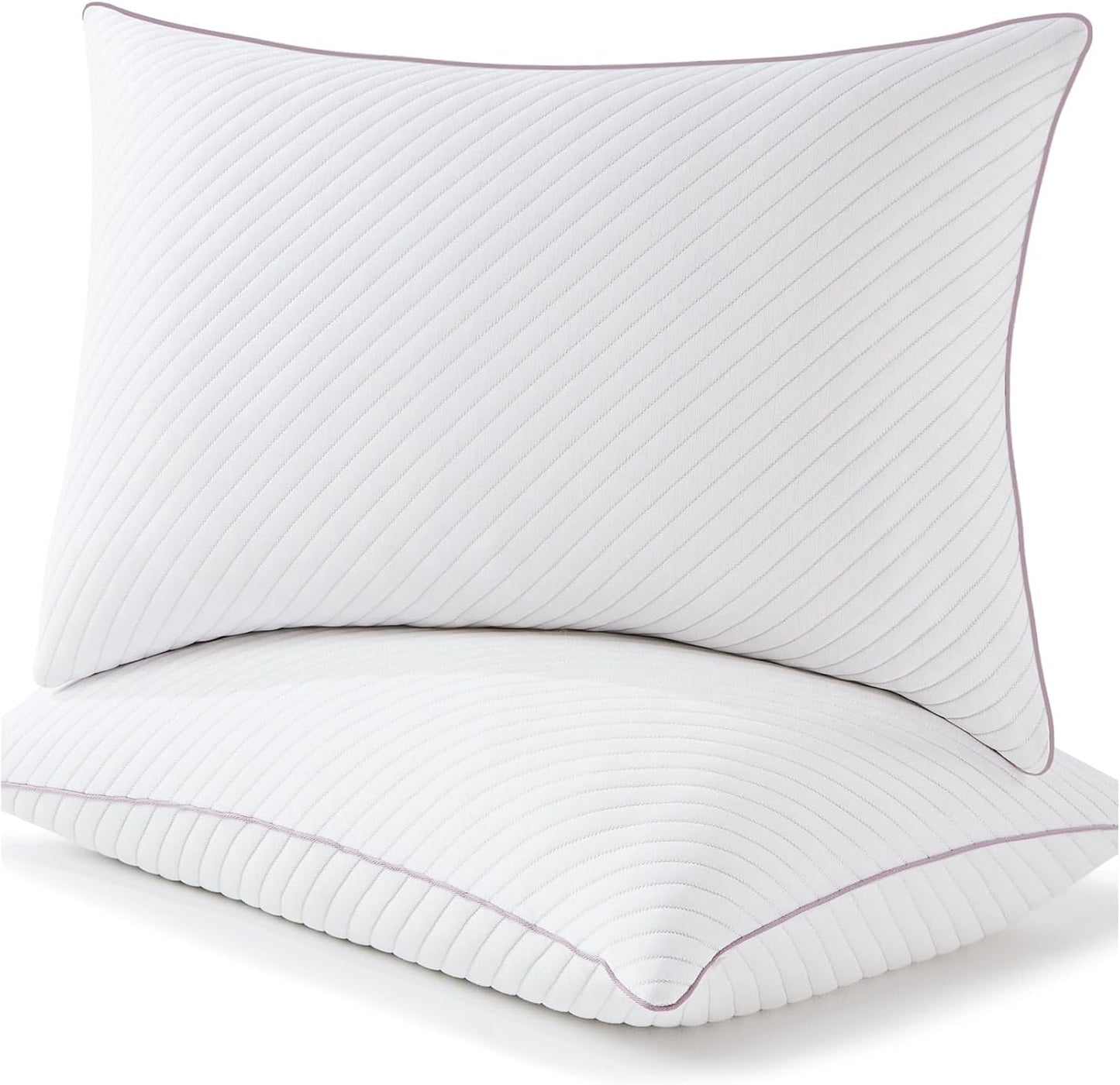 Set of 2 Cooling Pillows - Memory Foam for Enhanced Breathability and Support