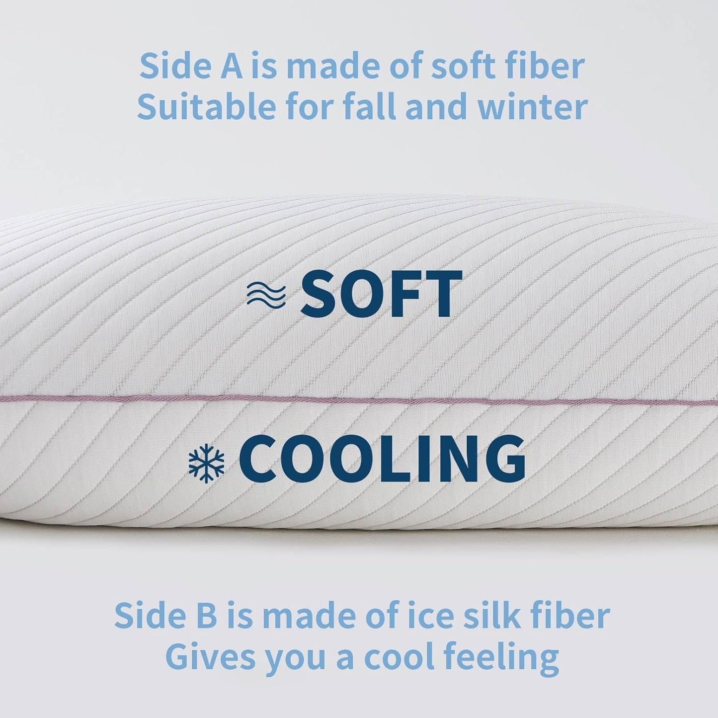 Set of 2 Cooling Pillows - Memory Foam for Enhanced Breathability and Support