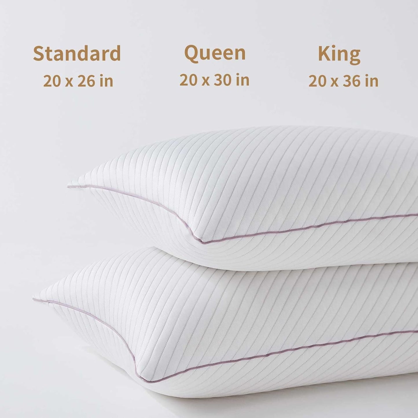 Set of 2 Cooling Pillows - Memory Foam for Enhanced Breathability and Support