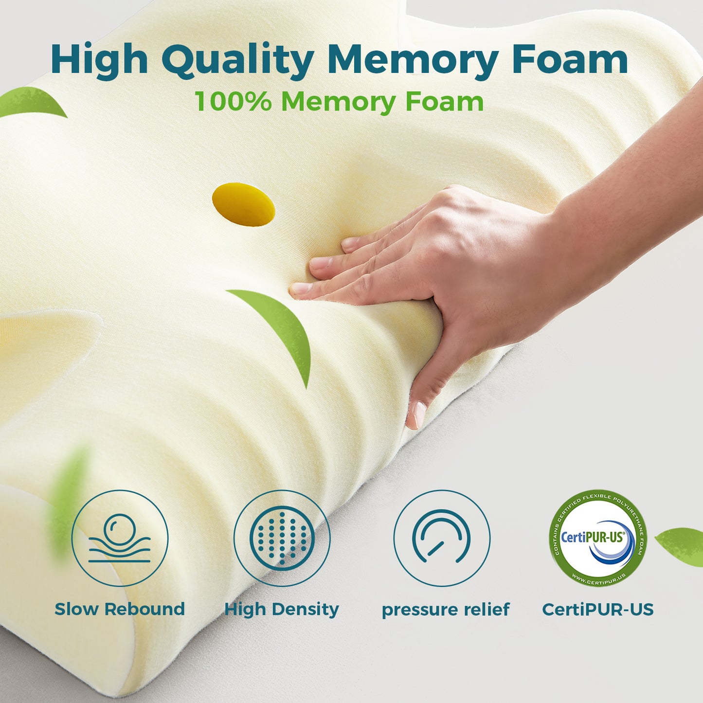 Adjustable Cervical Memory Foam Pillow for Neck Support – Pain Relief and Cooling Comfort for All Sleep Positions
