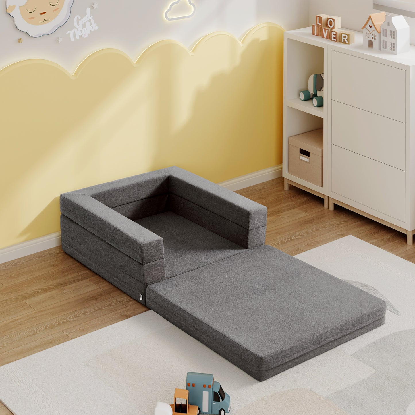 2-in-1 Sofa – Super Soft Love Seat and Folding Chair